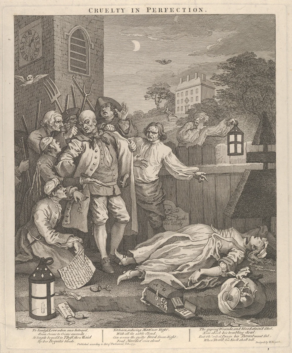 Cruelty in Perfection (The Four Stages of Cruelty) by William Hogarth, print, 1751