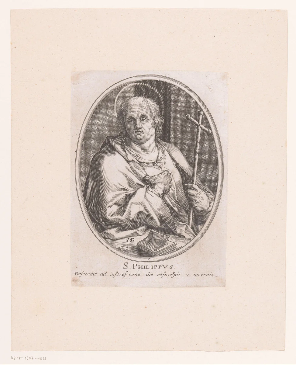 Portret van H. Filippus by anonymous, print, 1610-1668