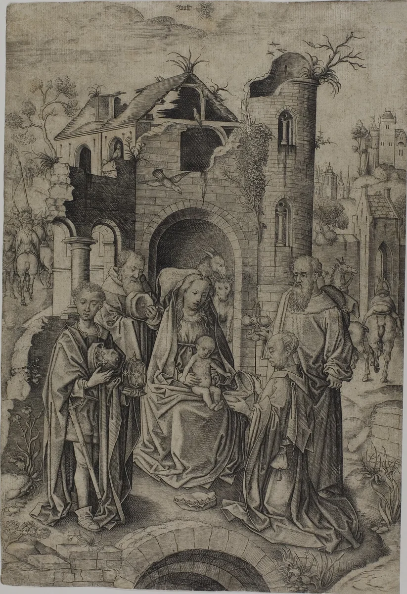 The Adoration of the Magi by Master I.A.M., print, 1470-1490