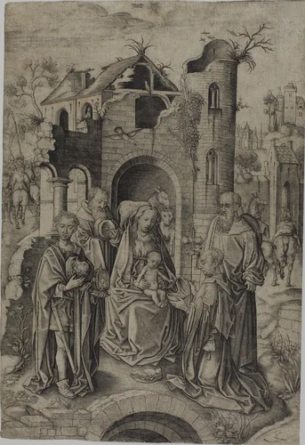 The Adoration of the Magi by Master I.A.M., print, 1470-1490