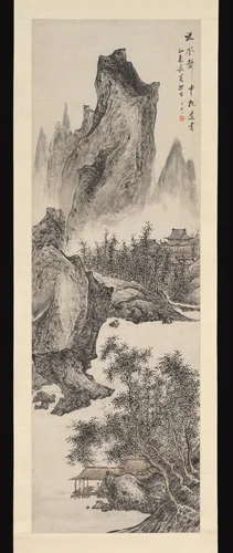 Reading Daoist Scriptures by a Flowing Stream by Zhu Angzhi, painting, 1835