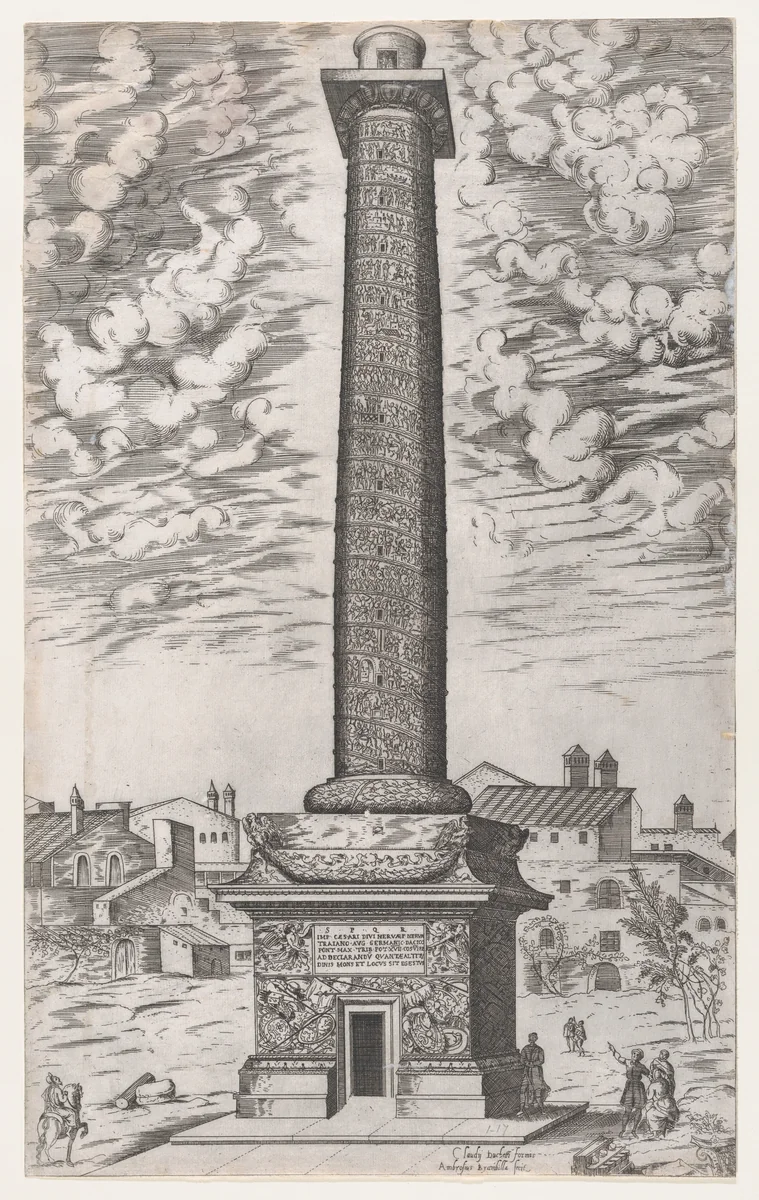 Trajan's Column, from "Speculum Romanae Magnificentiae" by Giovanni Ambrogio Brambilla, print, 1581-1586