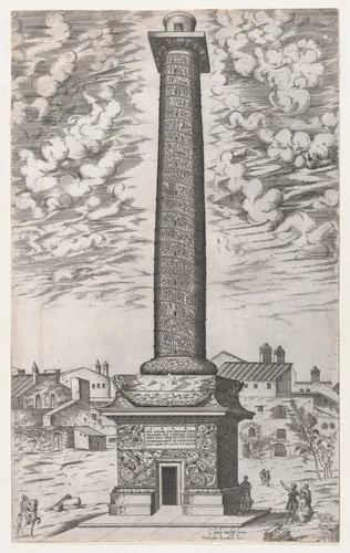 Trajan's Column, from "Speculum Romanae Magnificentiae" by Giovanni Ambrogio Brambilla, print, 1581-1586