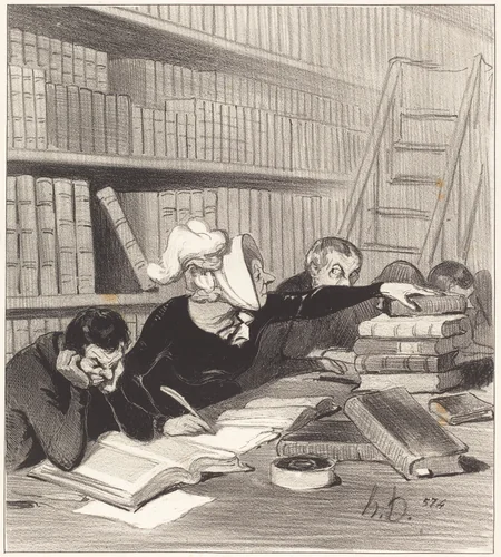 Monsieur, pardon si je vous gêne un peu... by Honoré Daumier, print, 1844