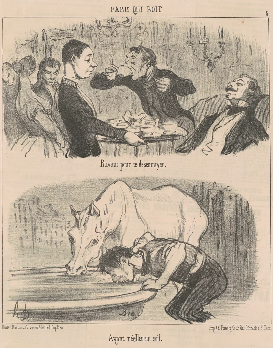 Bavant pour se desennuyer by Honoré Daumier, print, 1852