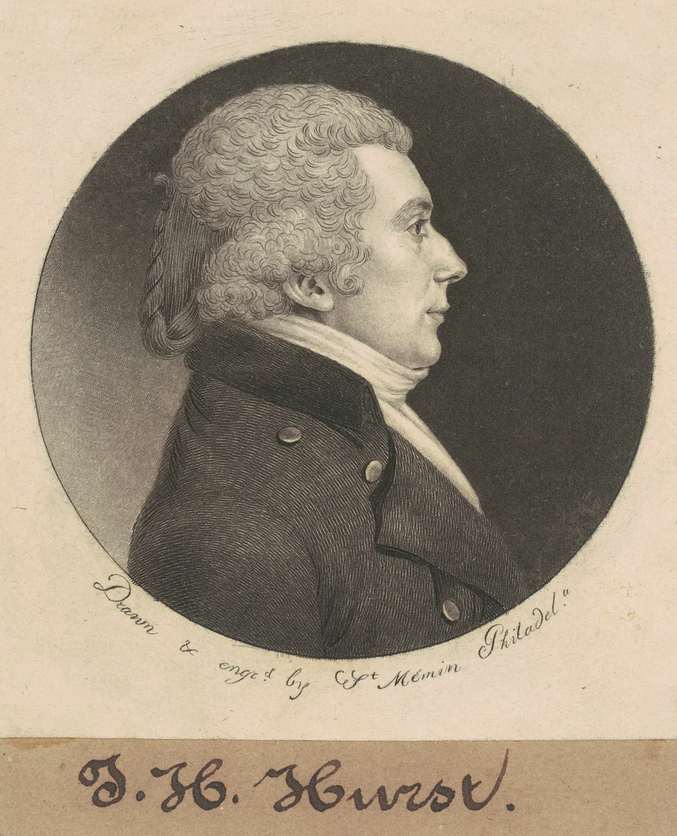 William Hurst by Charles B. J. Févret de Saint-Mémin, print, 1800