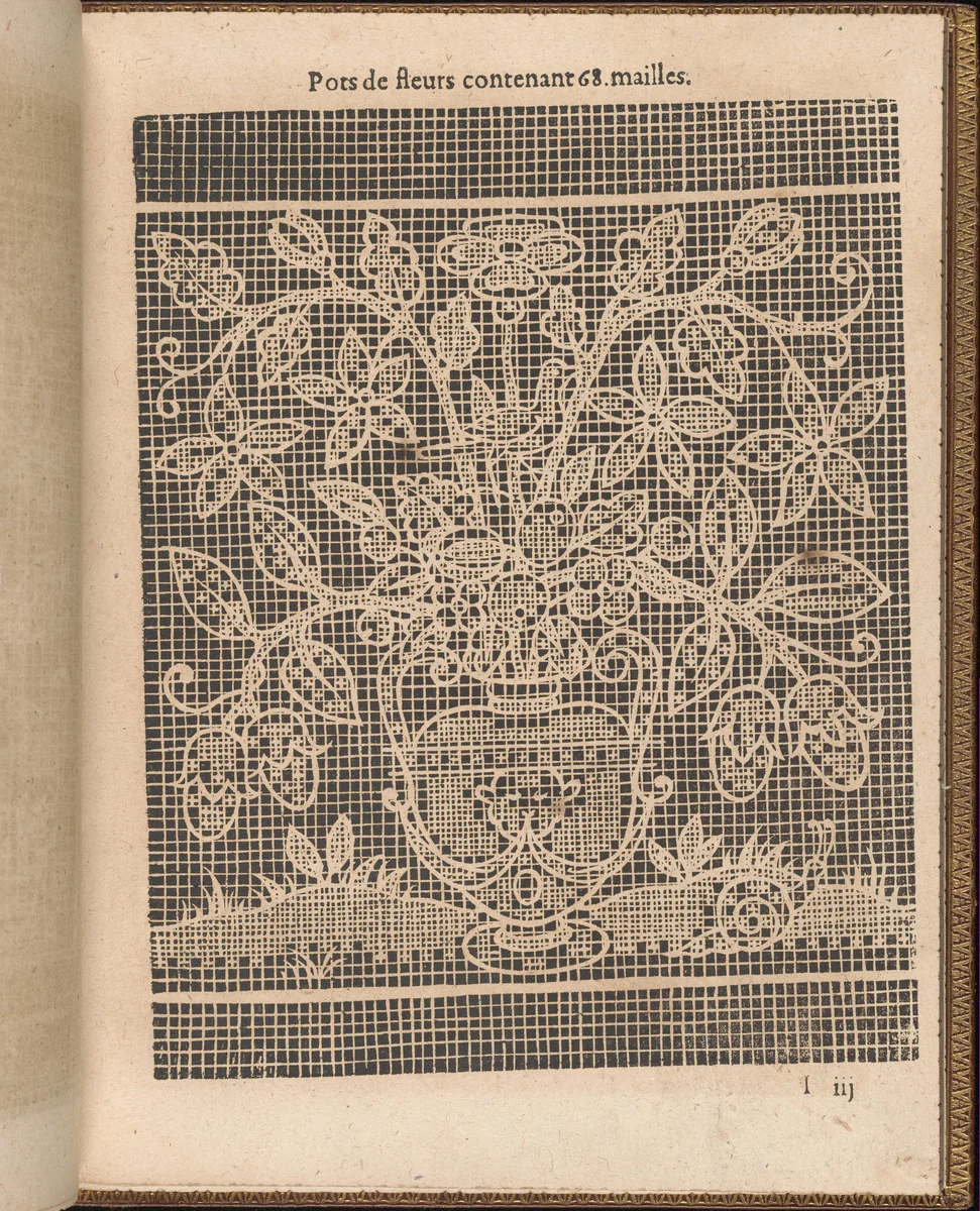 La Pratique de l'Aiguille, page 34 (recto) by Matthias Mignerak, book, 1605