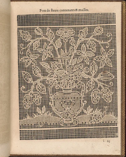 La Pratique de l'Aiguille, page 34 (recto) by Matthias Mignerak, book, 1605