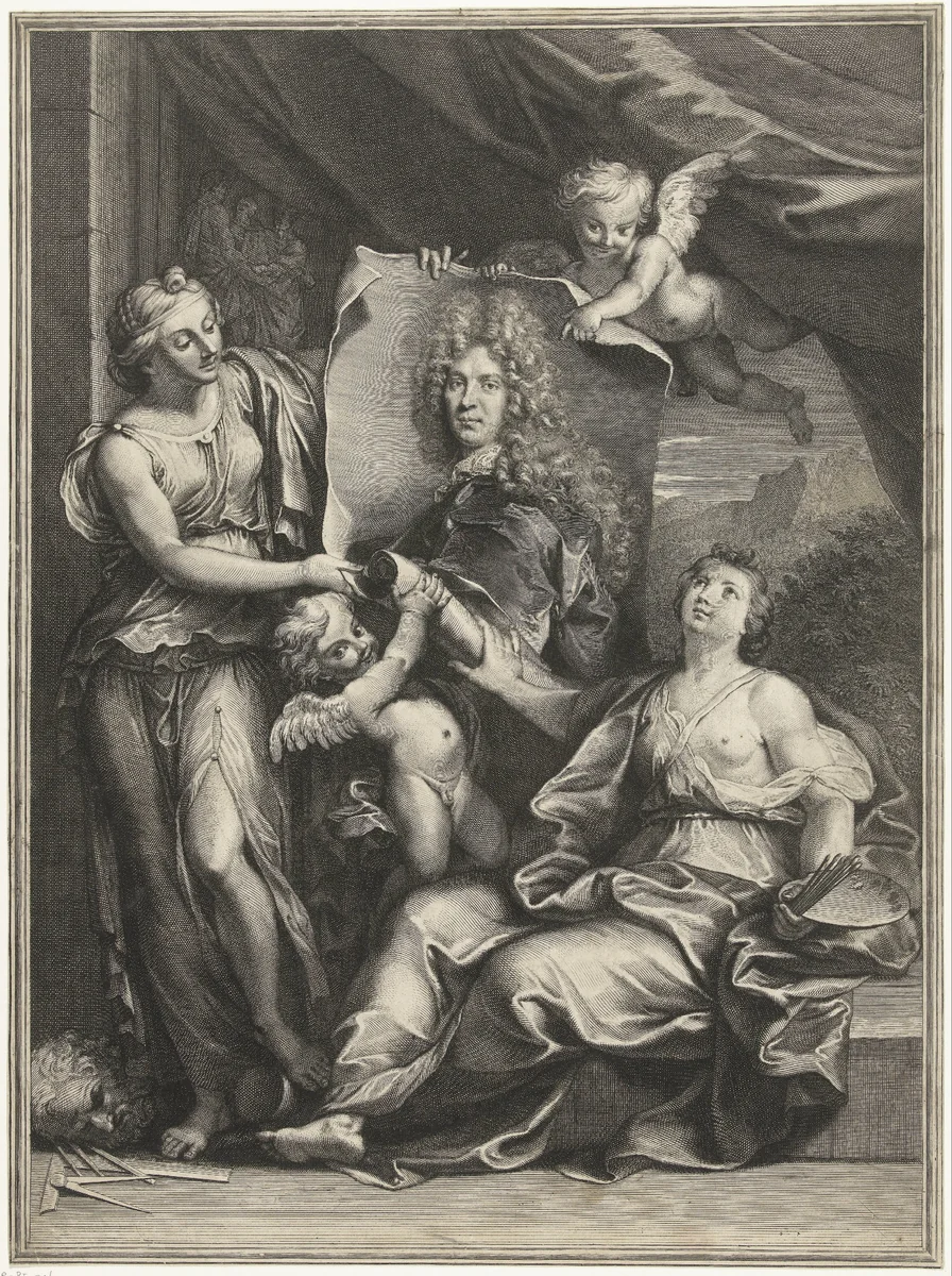 Portret van Pierre Vincent Bertin by Gerard Edelinck, print, 1700-1707