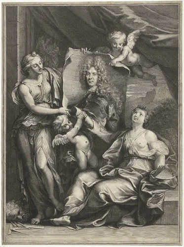 Portret van Pierre Vincent Bertin by Gerard Edelinck, print, 1700-1707