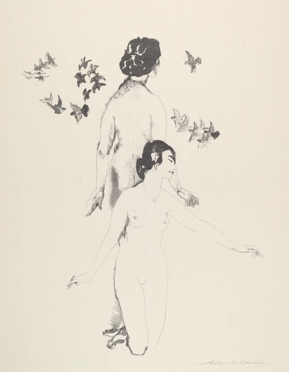 Circling Doves by Arthur B. Davies; George C. Miller, print, 1921