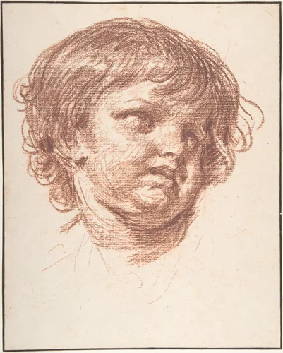 Head of a Young Boy by Jean-Baptiste Greuze, drawing, 1740-1805