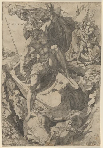Amphiaraus by Domenico del Barbiere, print, 1540-1550
