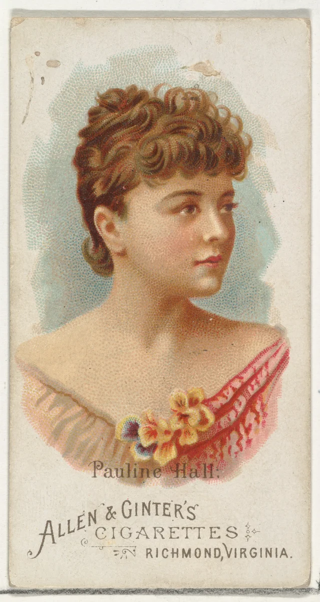 Pauline Hall, from World's Beauties, Series 1 (N26) for Allen & Ginter Cigarettes by Allen & Ginter, print, 1888