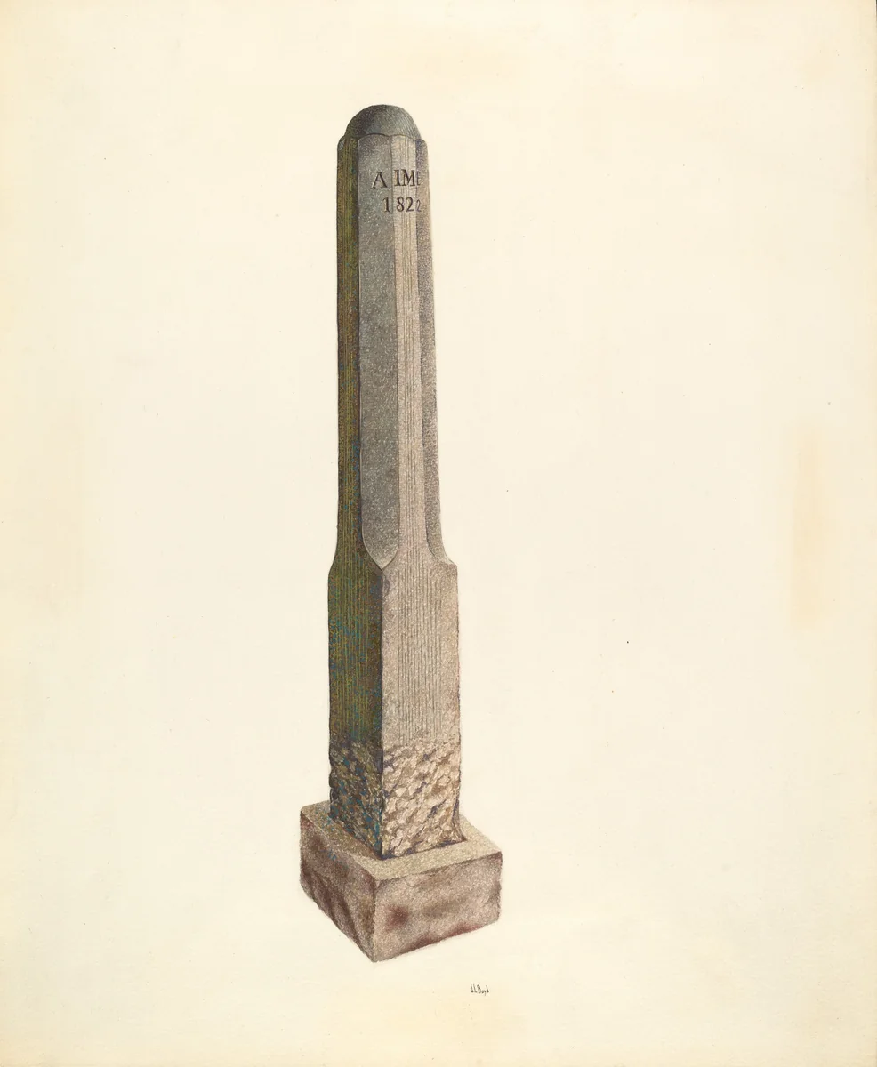 Plantation Boundary Marker by Joseph L. Boyd, index of american design, 1938