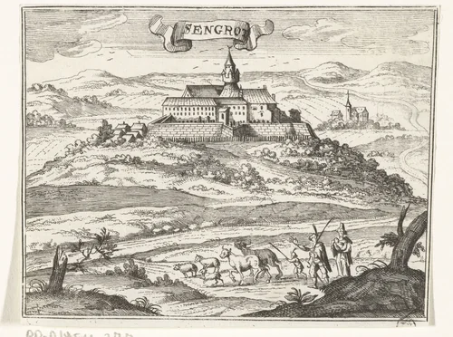 Gezicht op Zalaszentgrót by Gaspar Bouttats, print, 1686