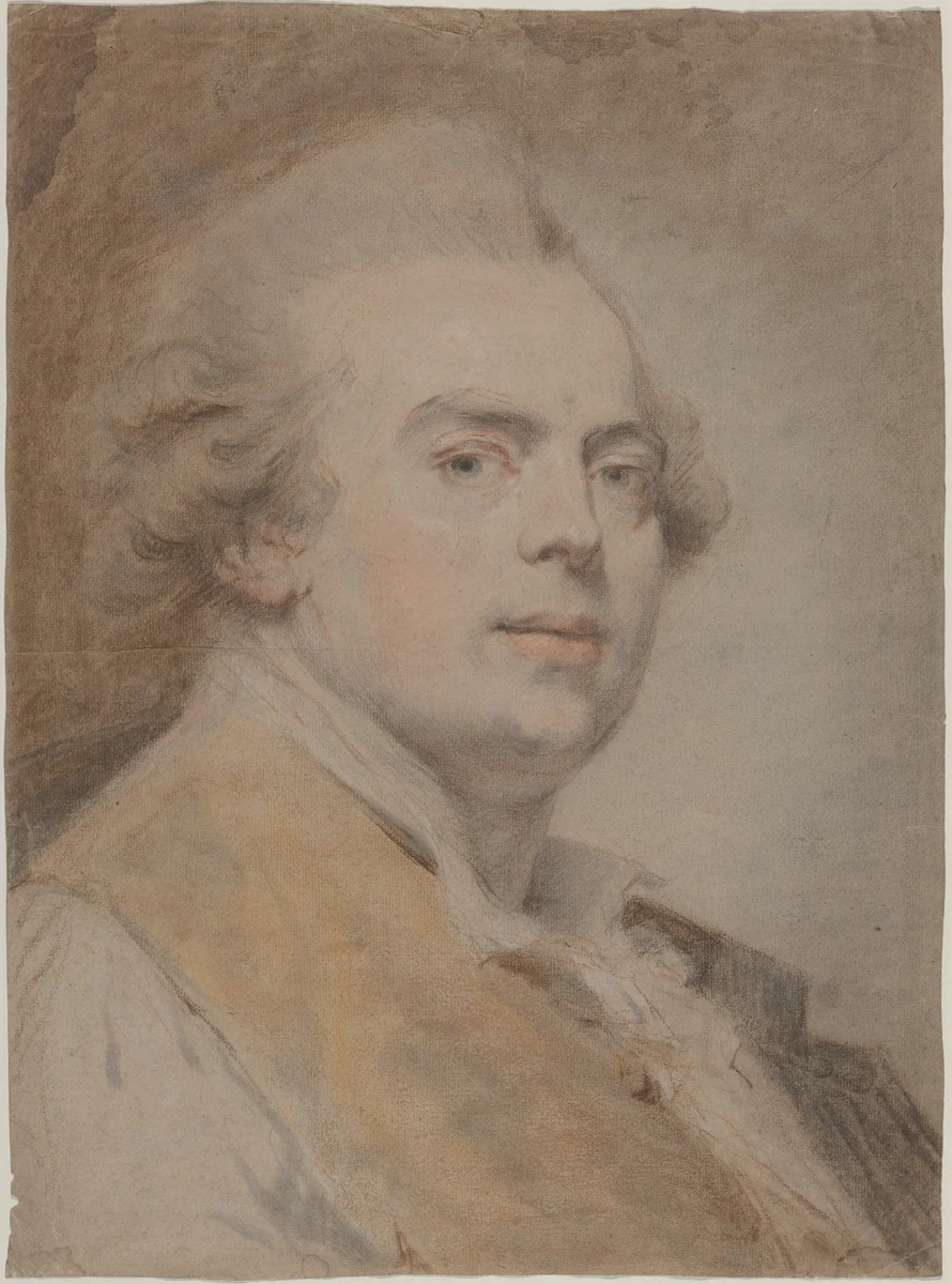 Self-Portrait by Claude Hoin, drawing, 1780