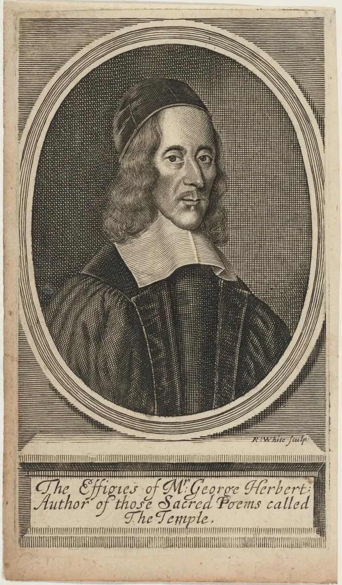 George Herbert, Prebendary of Lincoln, Poet by Robert White, print, 1674