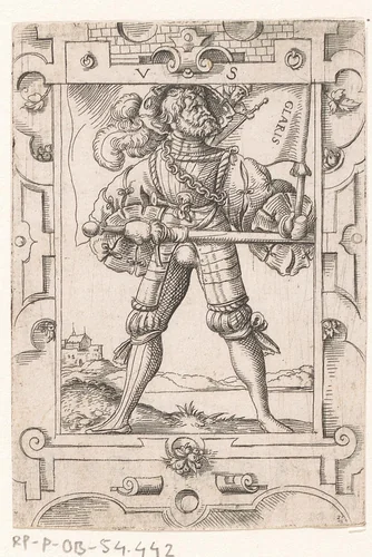 Vaandeldrager met vaandel van Glarus by Unknown, print, 1524-1562