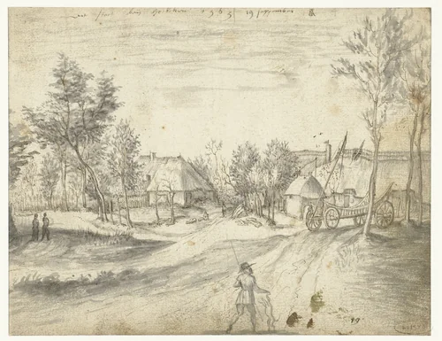Plattelandsgezicht nabij Antwerpen by Monogrammist IVLER, drawing, 1563