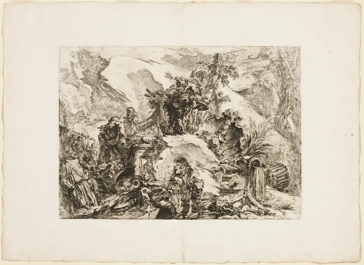 The Skeletons by Giovanni Battista Piranesi, print, 1750