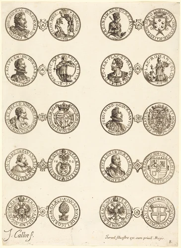 Coins [plate 8] by Jacques Callot, print, 1624-1634