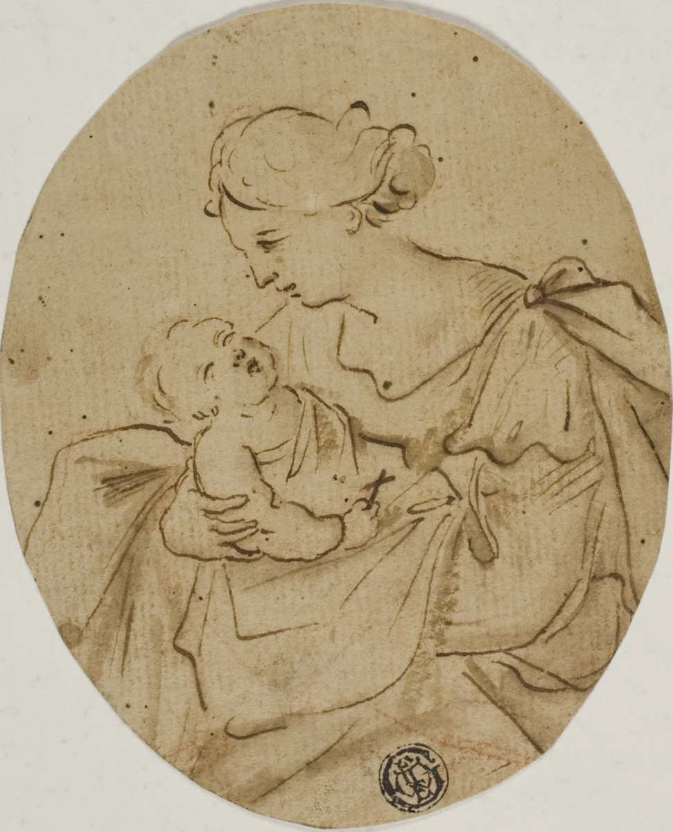 Madonna and Child by Unknown Artist, drawing, 1700-1799