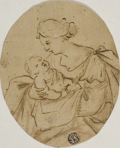 Madonna and Child by Unknown Artist, drawing, 1700-1799