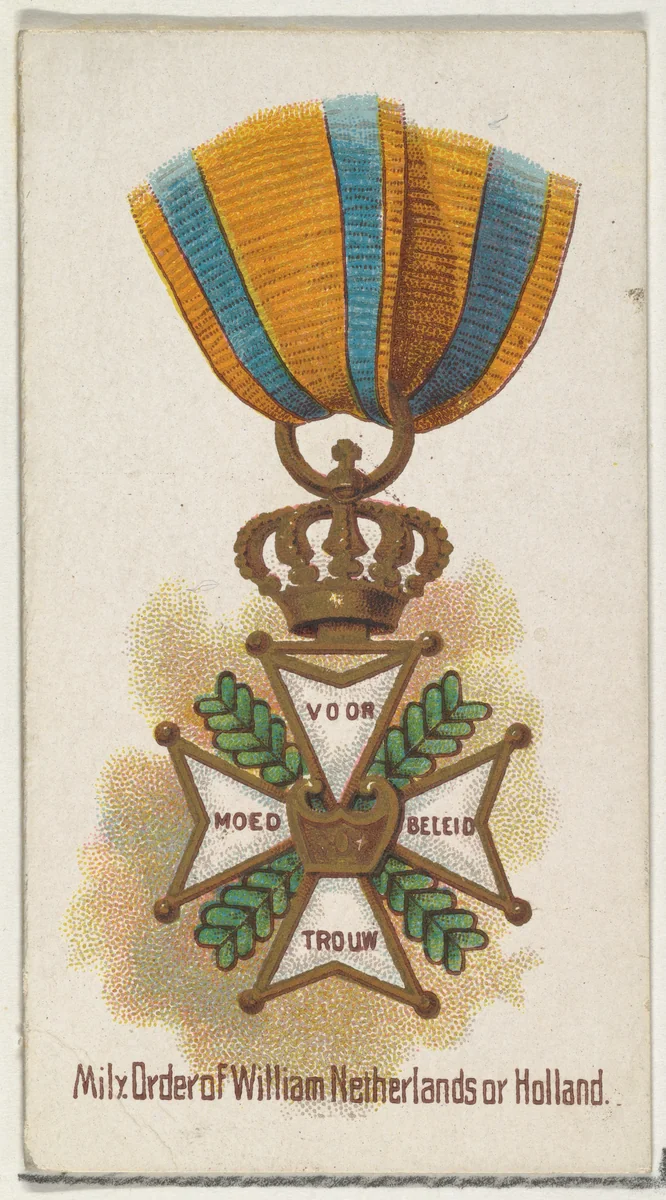 Military Order of William Netherlands of Holland, from the World's Decorations series (N30) for Allen & Ginter Cigarettes by Allen & Ginter, print, 1890