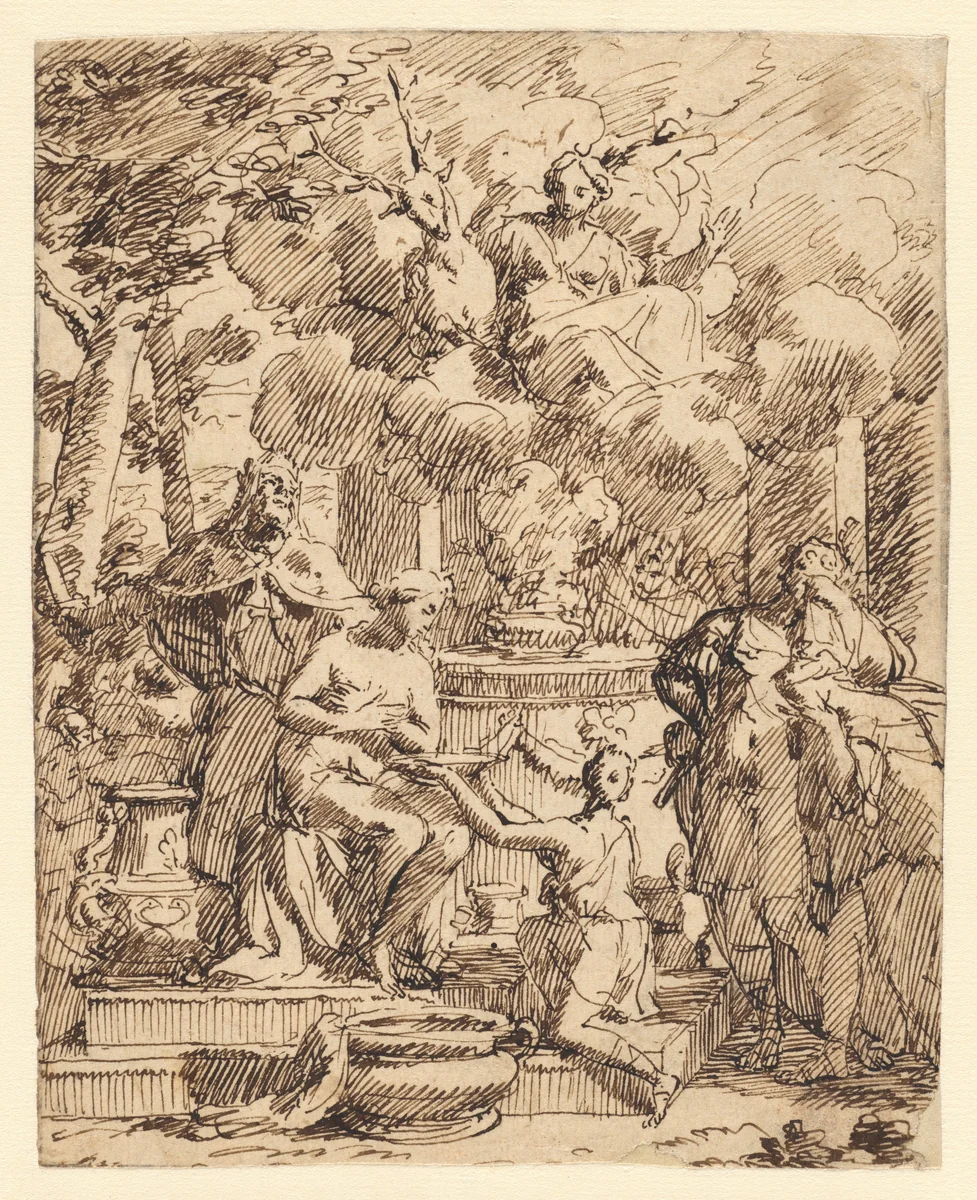 The Sacrifice of Iphigenia by Gerard de Lairesse, drawing, 1664-1691
