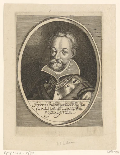 Portret van Friedrich von Mersberg by Wolfgang Kilian, print, 1591-1662