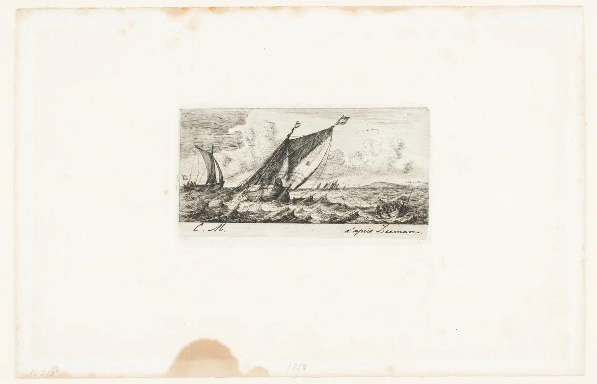 Haarlem Boats in Amsterdam by Charles Meryon, print, 1850