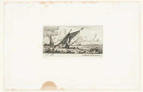 Haarlem Boats in Amsterdam by Charles Meryon, print, 1850