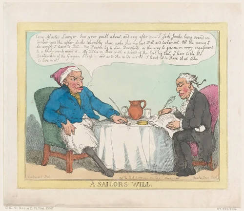 A Sailor's Will by Thomas Rowlandson, print, 1805