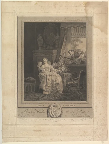 L'Amour a L'Espagnole by Augustin de Saint-Aubin, print, 1775-1785