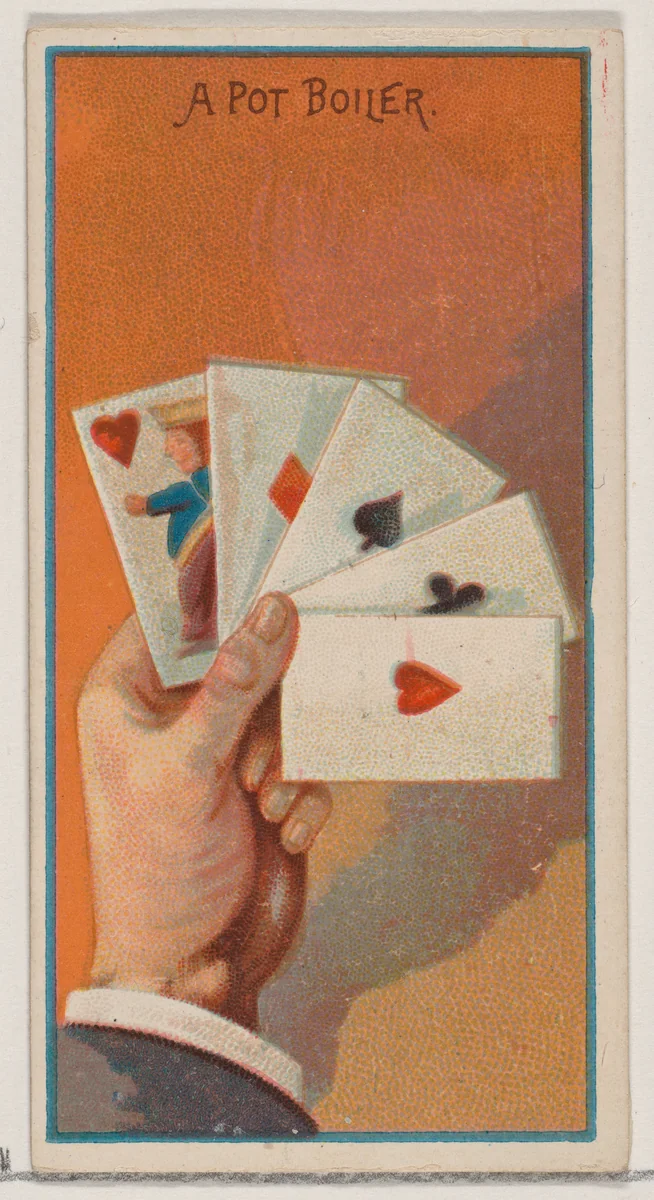 A Pot Boiler, from the Jokes series (N87) for Duke brand cigarettes by W. Duke, Sons & Co., print, 1890