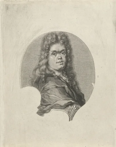 Portret van Gerard De Lairesse by Pieter van Gunst, print, 1659-1731