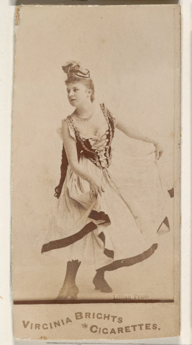Lillian Price, from the Actors and Actresses series (N45, Type 1) for Virginia Brights Cigarettes by Allen & Ginter, photograph, 1885-1891