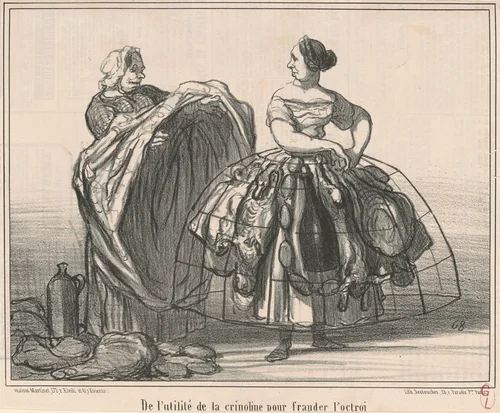 De l'utilité de la crinoline pour frauder l'octroi by Honoré Daumier, print, 1857