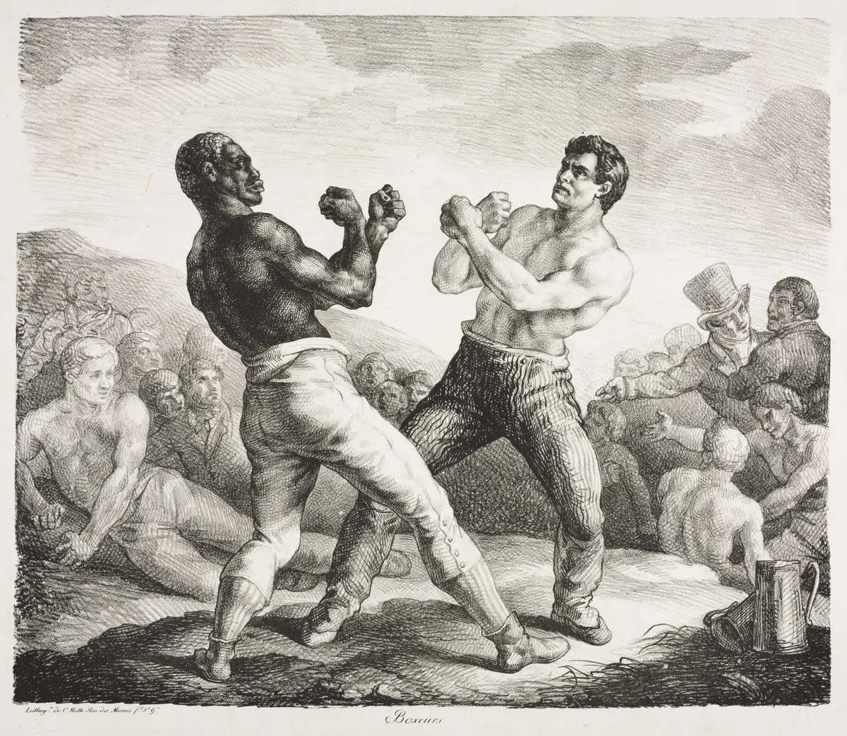 Boxers by Théodore Géricault, print, 1818