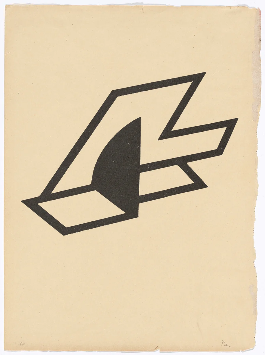 Space Construction 8 (Raumkonstruktion 8) by László Peri, print, 1922