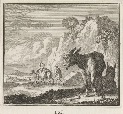 Embleem: ezel by Caspar Luyken, print, 1700