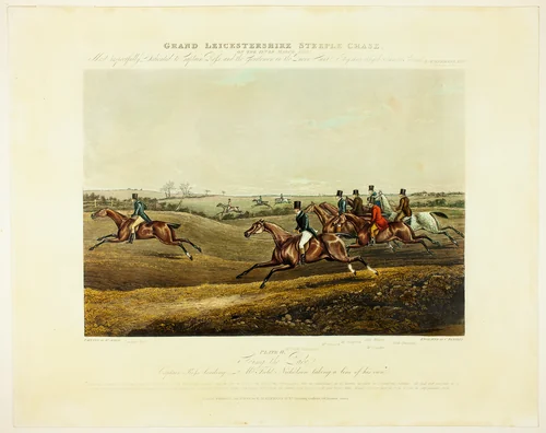 Going the Pace, from The Grand Steeplechase over Leicestershire by Charles Bentley
Henry Alken
R.A. Ackermann, print, 1830