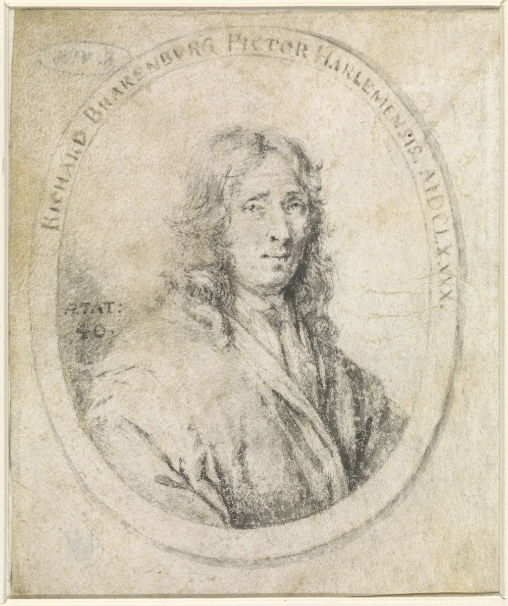 Portret van Richard Brakenburg by anonymous, drawing, 1690
