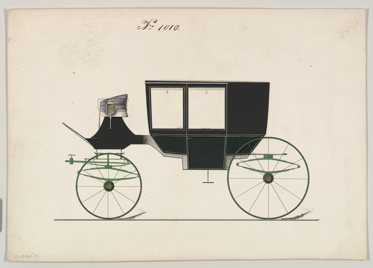Coach #1010 by Brewster & Co., drawing, 1865-1875