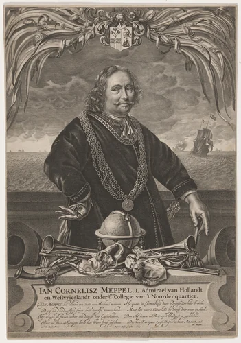 Admiral Jan Cornelius Meppel of Holland by Reinier van Persyn; Christoffel Pierson, print, 1668