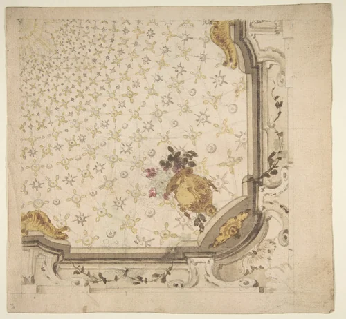 Design for Ceiling by Leonardo Marini, drawing, 1700-1800