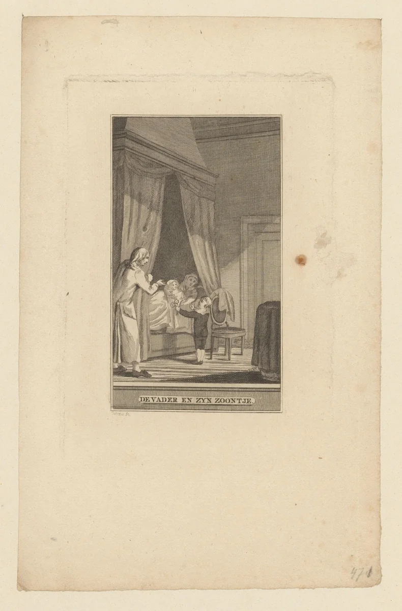 De Vader en zyn Zoontje by anonymous, print, 1792