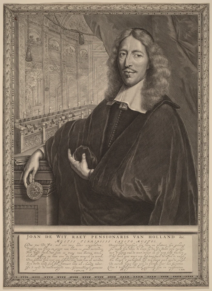 Jan de Witt by Lambert Visscher, print, 1633-1690