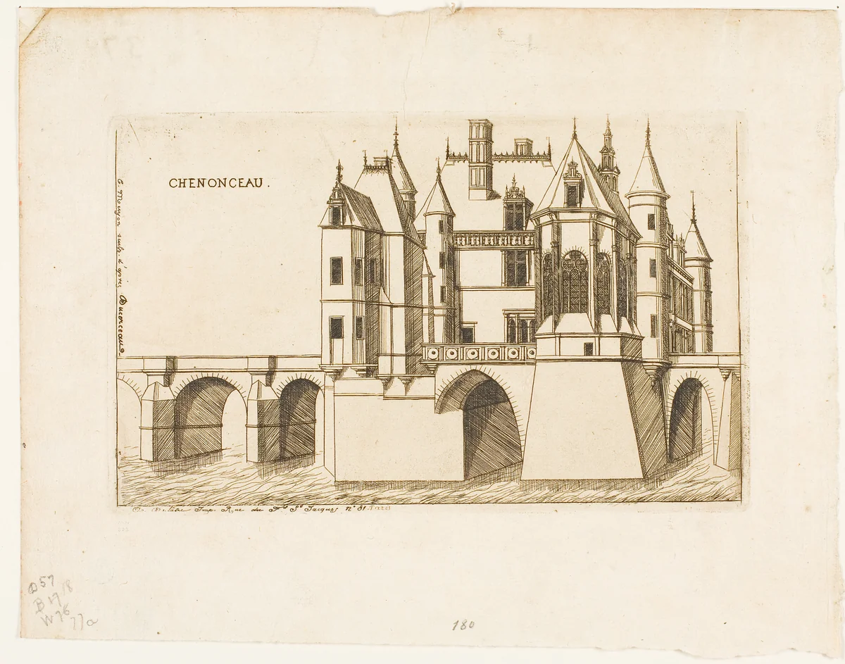The Château of Chenonceau, no. 2 by Charles Meryon, print, 1856